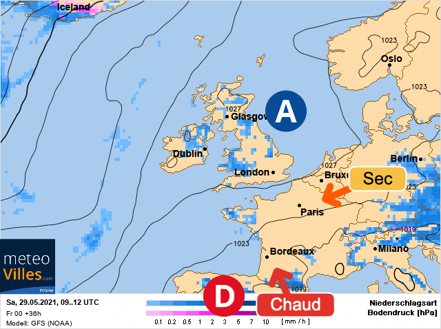 Carte de prévisions d'europe du Samedi 29 mai 2021