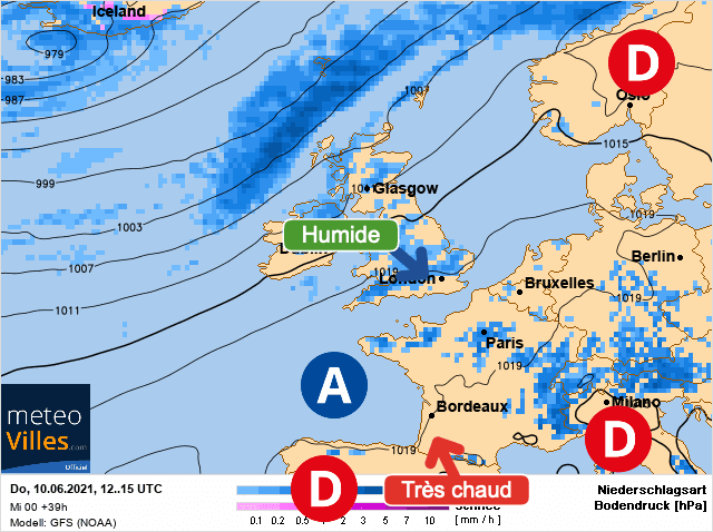 Carte de prévisions d'europe du Vendredi 11 juin 2021