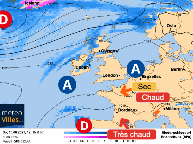 Carte de prévisions d'europe du Dimanche 13 juin 2021