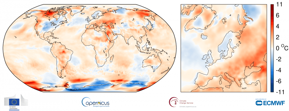 Image d'illustration pour Copernicus : Août 2017 au 2e rang des plus doux dans le Monde