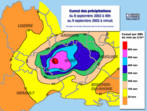 Image d'illustration pour Inondations des 8 et 9 septembre 2002 : catastrophe sur le Gard