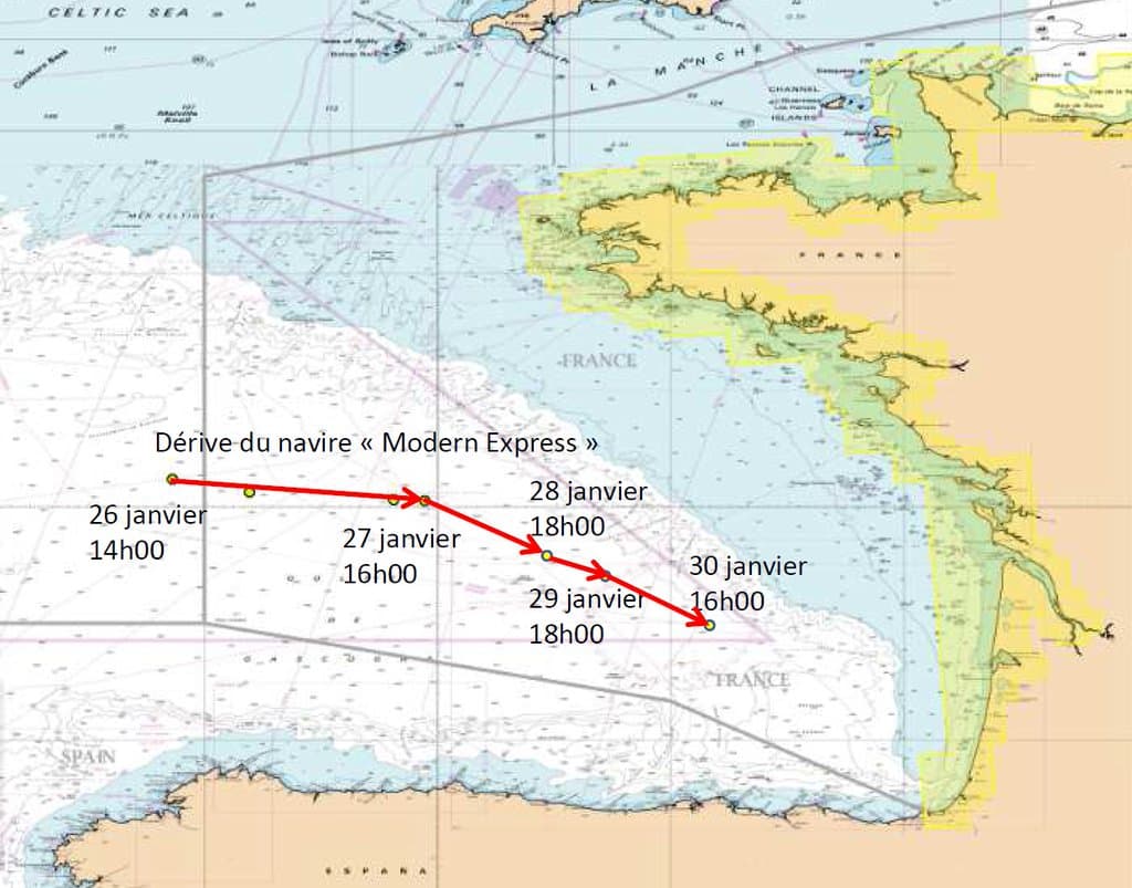 Image d'illustration pour Un cargo à la dérive au large des côtes Françaises