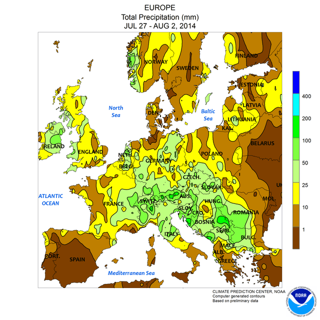 Image d'illustration pour Fraîcheur et pluies en Europe Occidentale la semaine dernière