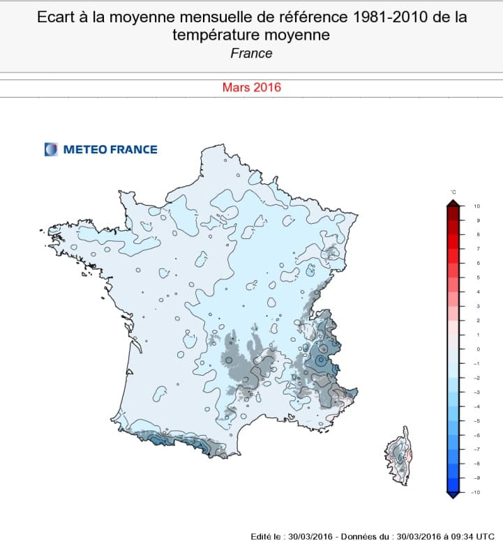 Image d'illustration pour Un mois de mars frais, souvent nuageux et pluvieux