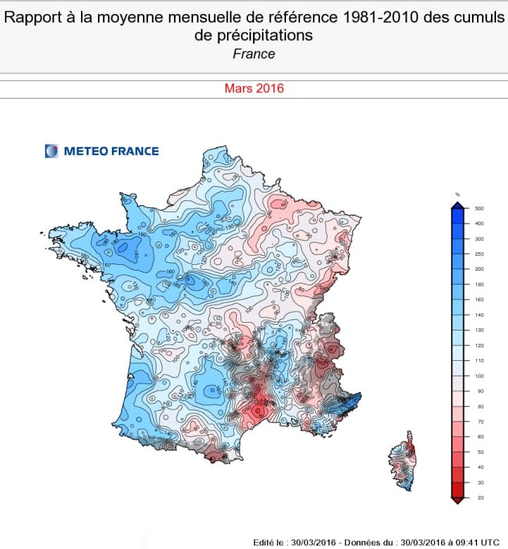 Image d'illustration pour Un mois de mars frais, souvent nuageux et pluvieux