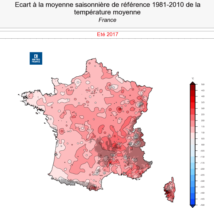 Image d'illustration pour Bilan cartographié de l'été 2017 en France