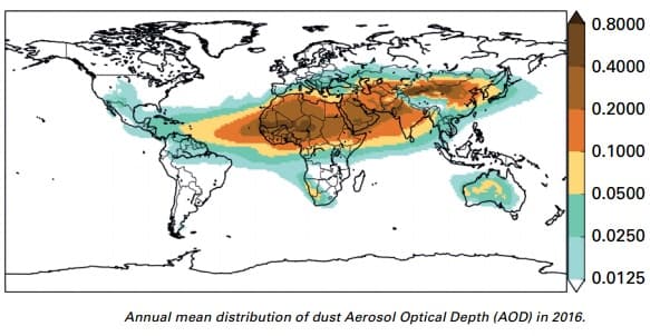 Image d'illustration pour Premier bulletin annuel sur les poussières atmosphériques 