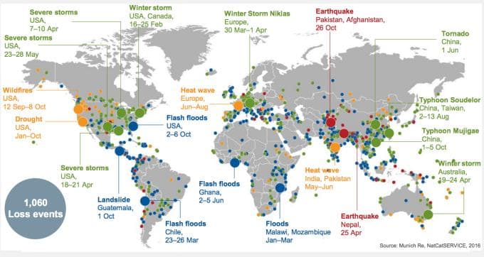 Image d'illustration pour Bilan des catastrophes naturelles en 2015 dans le Monde