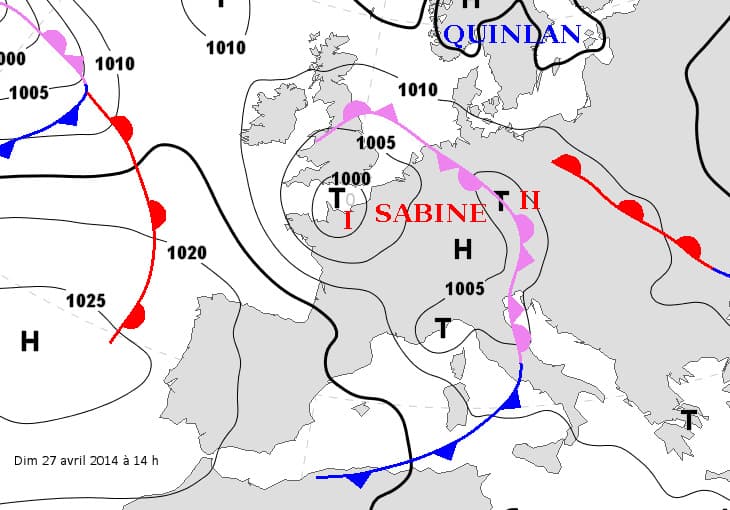 Image d'illustration pour Dépression Sabine vue du satellite