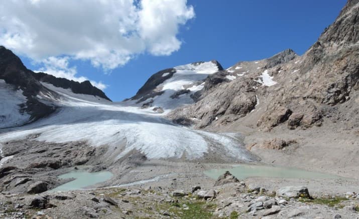 Image d'illustration pour Recul des glaciers des Alpes face au réchauffement climatique