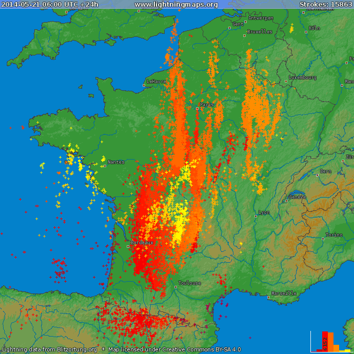 Image d'illustration pour Synthèse des orages du 19 au 23 mai - pluie, rafale, grêle, tornade et foudre