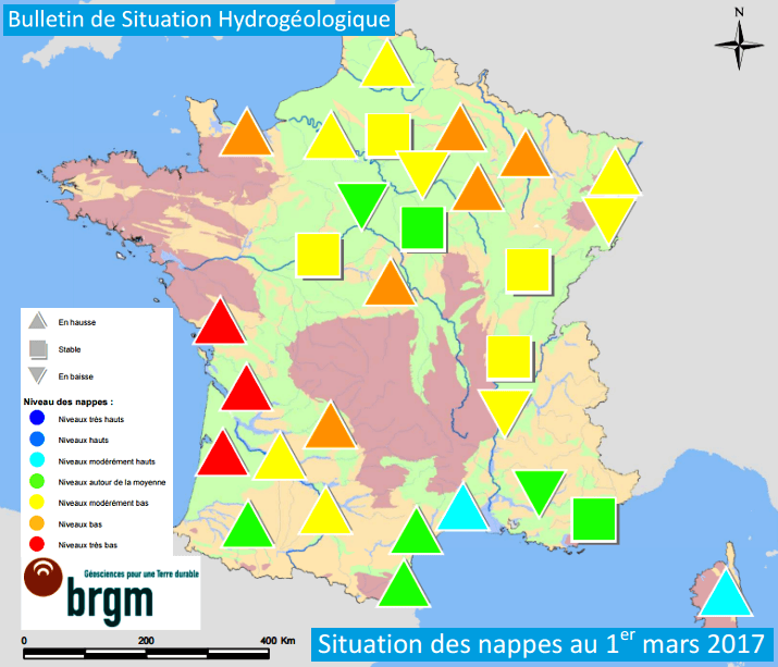 Image d'illustration pour Bulletin de niveaux des nappes phréatiques en mars