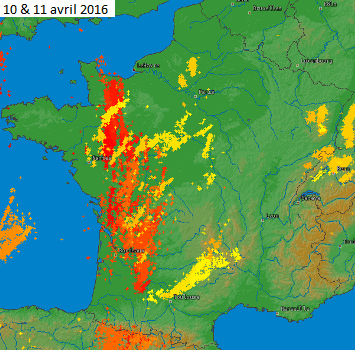 Image d'illustration pour De fréquents orages du 10 au 13 avril mais des dégâts limités