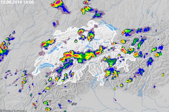 Image d'illustration pour Orage fort en Suisse - grêle et coulée de boue en Suisse Alémanique