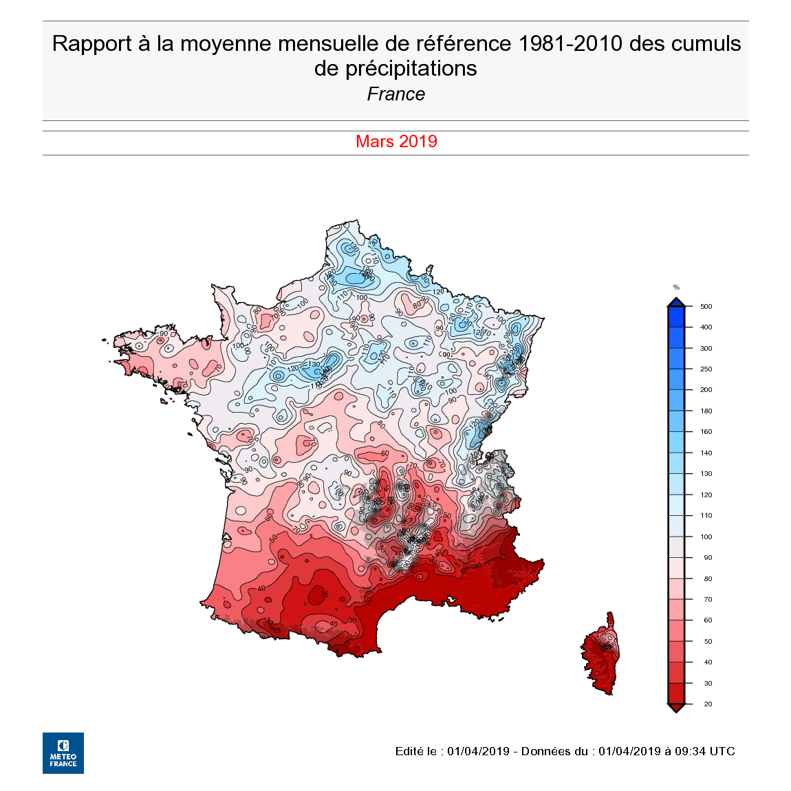 Image d'illustration pour Bilan météorologique national du mois de mars 2019