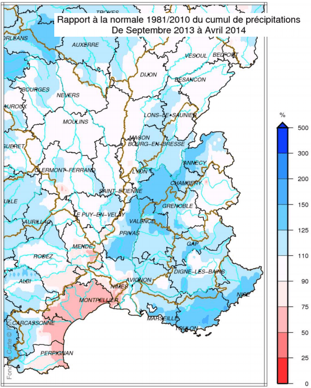 Image d'illustration pour Pluies localement abondantes près de la Méditerranée