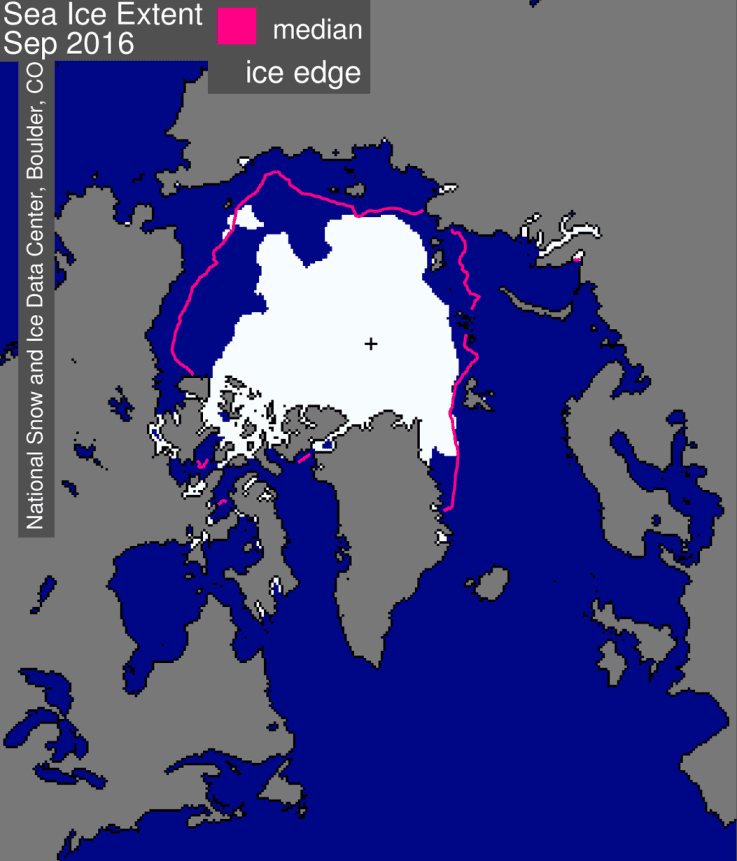 Image d'illustration pour Suivi de l'étendue des glaces de l'Arctique