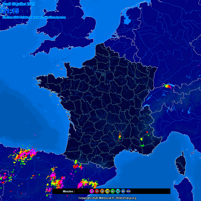 Image d'illustration pour Orages violents les 7 & 8 août : foudre, rafales et forte pluie