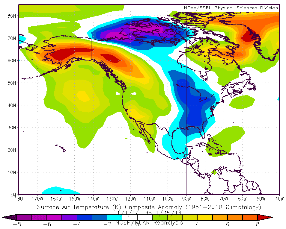 Image d'illustration pour Ecarts de température extrêmes en Amérique du Nord