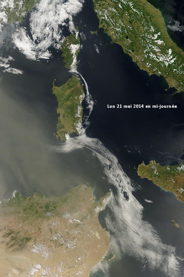 Image d'illustration pour Tourbillons de Bénard-Von Karman entre Sicile et Tunisie