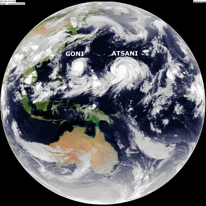 Image d'illustration pour Typhons Goni et Atsani sur le Pacifique
