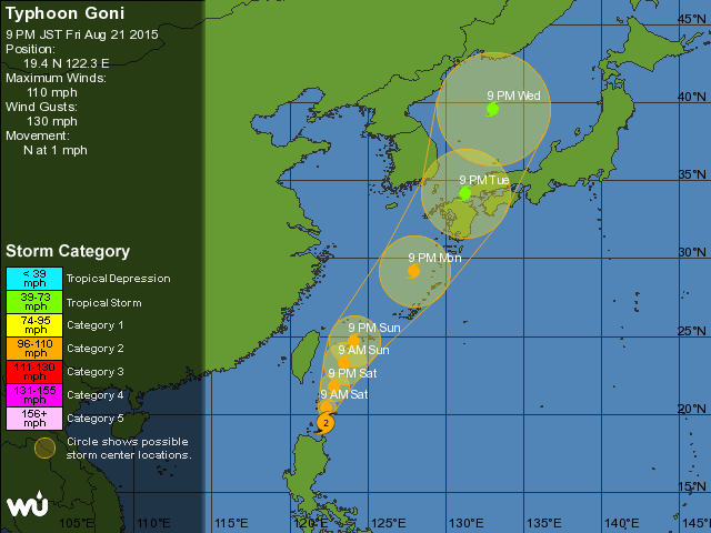 Image d'illustration pour Typhons Goni et Atsani sur le Pacifique