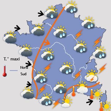 Temps très changeant, plus stable dans el Sud
