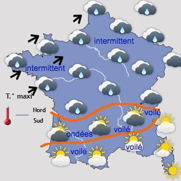 Beaucoup de pluie et de vent sur une grande moitié Nord
